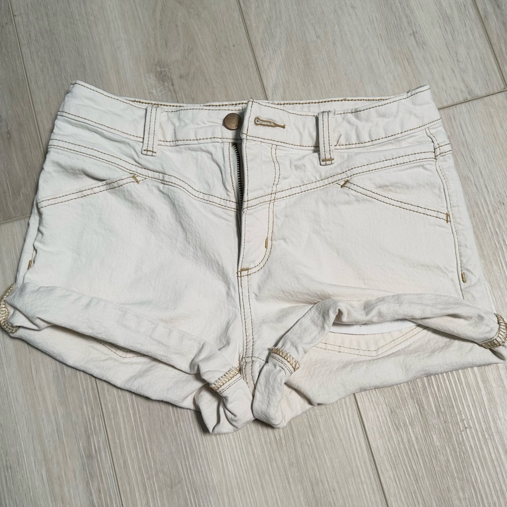 White denim shorts